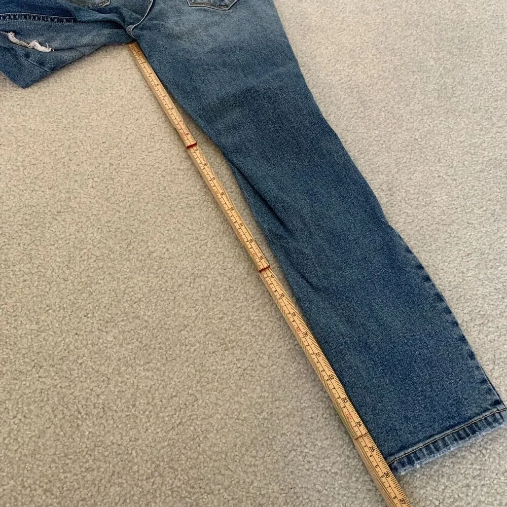 Cello Jeans High Rise Distressed Holes Straight Denim Jeans‎ Women's Size 1 / 25